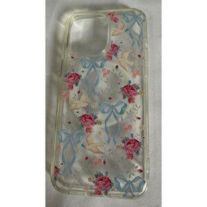 iPhone 14 Pro Max+/iphone15 Pro Max Plastic Case Roses Bows Doves Design MagSafe